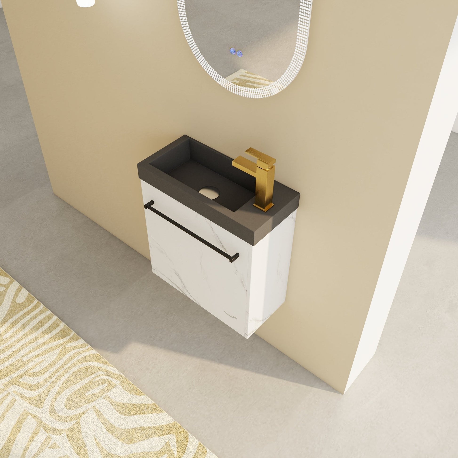 20'' Floating Wall - Mounted Bathroom Vanity with Resin Sink & Soft - Close Cabinet Door - 1st Choice Furniture Direct