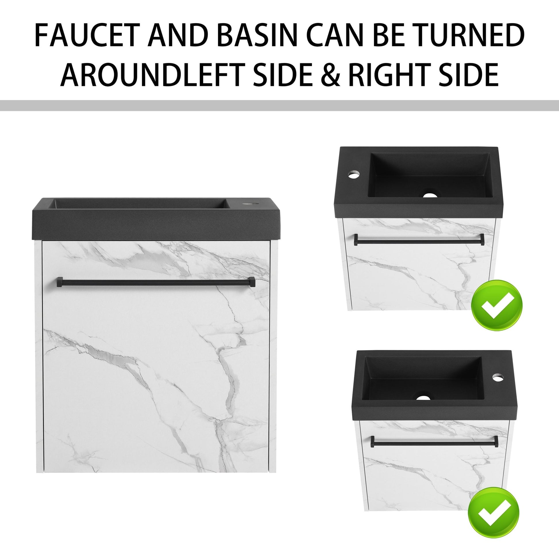 20'' Floating Wall - Mounted Bathroom Vanity with Resin Sink & Soft - Close Cabinet Door - 1st Choice Furniture Direct