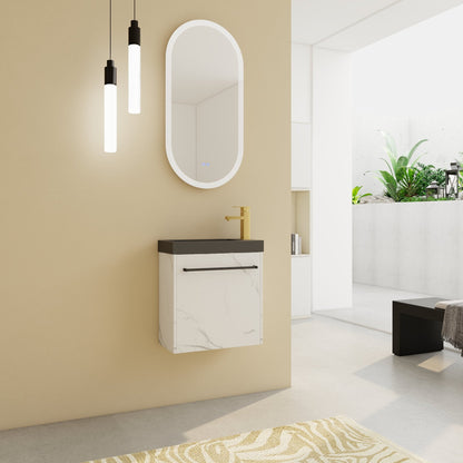20'' Floating Wall - Mounted Bathroom Vanity with Resin Sink & Soft - Close Cabinet Door - 1st Choice Furniture Direct