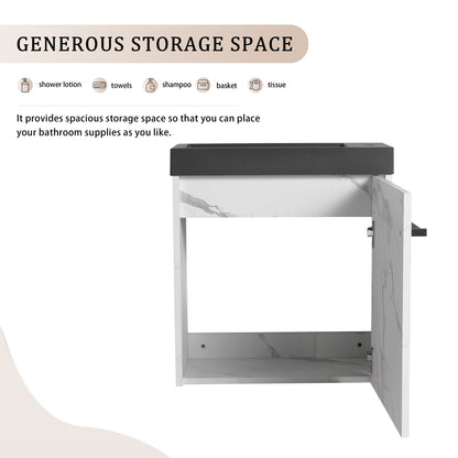 20'' Floating Wall - Mounted Bathroom Vanity with Resin Sink & Soft - Close Cabinet Door - 1st Choice Furniture Direct