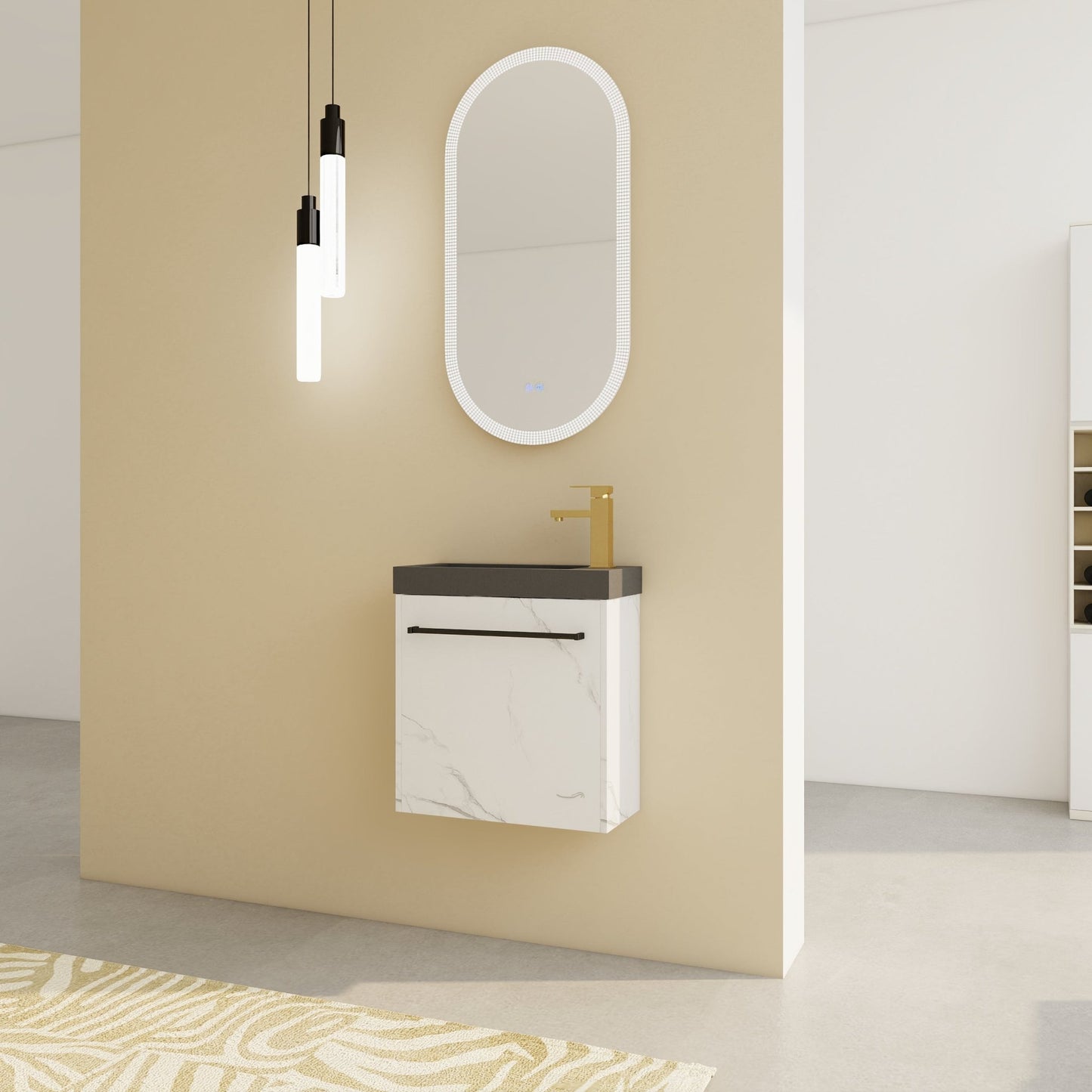 20'' Floating Wall - Mounted Bathroom Vanity with Resin Sink & Soft - Close Cabinet Door - 1st Choice Furniture Direct
