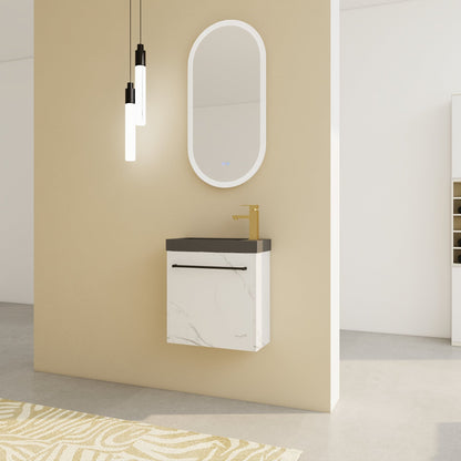 20'' Floating Wall - Mounted Bathroom Vanity with Resin Sink & Soft - Close Cabinet Door - 1st Choice Furniture Direct
