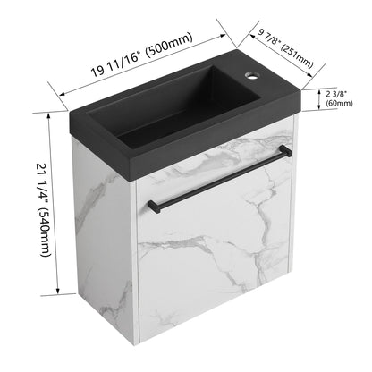 20'' Floating Wall - Mounted Bathroom Vanity with Resin Sink & Soft - Close Cabinet Door - 1st Choice Furniture Direct