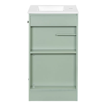 20 Inch Compact Bathroom Vanity – Green Freestanding Sink Cabinet with Storage - 1st Choice Furniture Direct