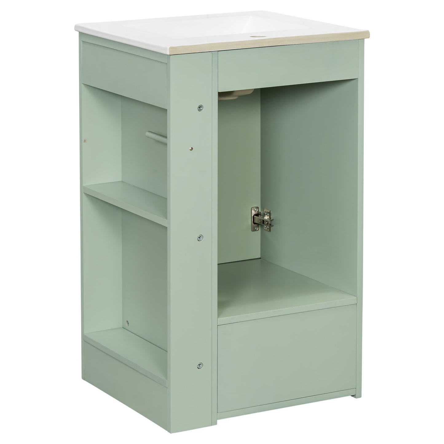 20 Inch Compact Bathroom Vanity – Green Freestanding Sink Cabinet with Storage - 1st Choice Furniture Direct