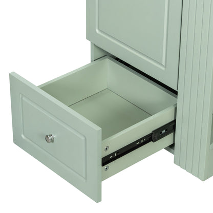 20 Inch Compact Bathroom Vanity – Green Freestanding Sink Cabinet with Storage - 1st Choice Furniture Direct