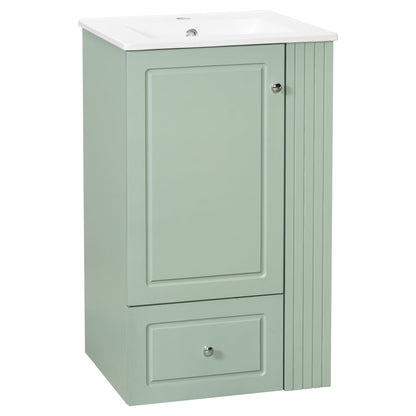 20 Inch Compact Bathroom Vanity – Green Freestanding Sink Cabinet with Storage - 1st Choice Furniture Direct