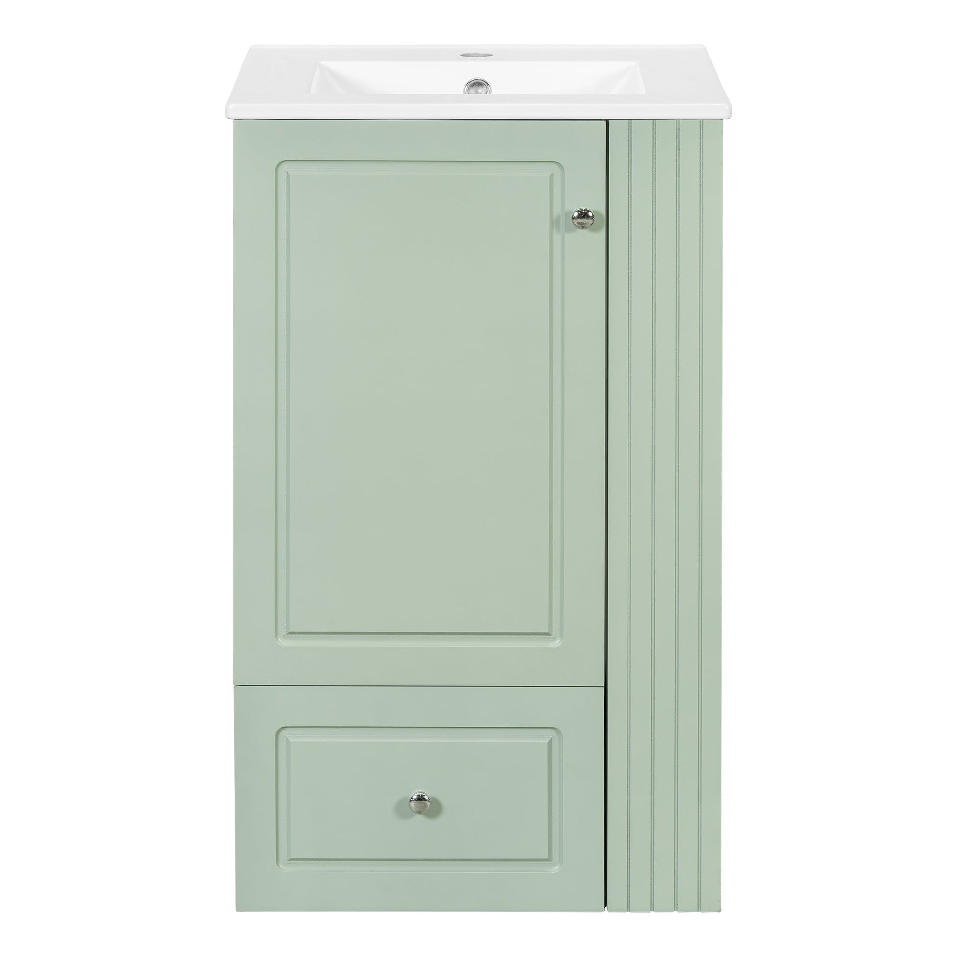 20 Inch Compact Bathroom Vanity – Green Freestanding Sink Cabinet with Storage - 1st Choice Furniture Direct