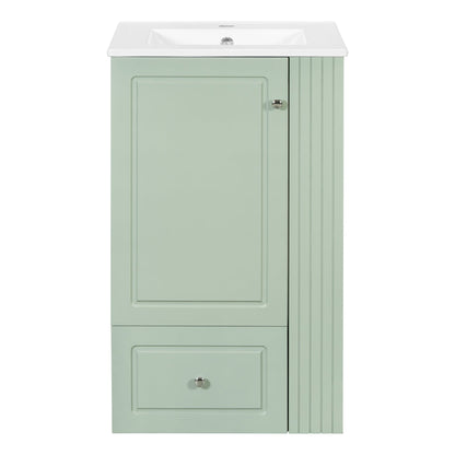 20 Inch Compact Bathroom Vanity – Green Freestanding Sink Cabinet with Storage - 1st Choice Furniture Direct
