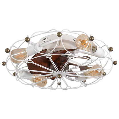 20 Inch Low Profile Caged Ceiling Fan with Light & Remote - 1st Choice Furniture Direct