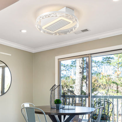 20' LED Bladeless Ceiling Fan Light with Remote Control – Modern Flush Mount Ceiling Lamp with Air Circulation and Adjustable Brightness for Living Room, Dining Room, or Bedroom - 1st Choice Furniture Direct