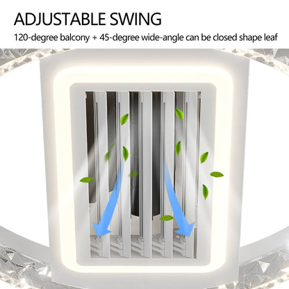 20' LED Bladeless Ceiling Fan Light with Remote Control – Modern Flush Mount Ceiling Lamp with Air Circulation and Adjustable Brightness for Living Room, Dining Room, or Bedroom - 1st Choice Furniture Direct