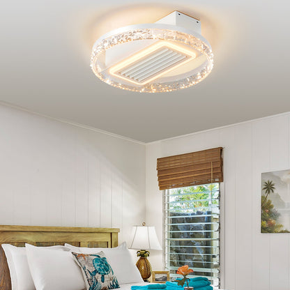 20' LED Bladeless Ceiling Fan Light with Remote Control – Modern Flush Mount Ceiling Lamp with Air Circulation and Adjustable Brightness for Living Room, Dining Room, or Bedroom - 1st Choice Furniture Direct