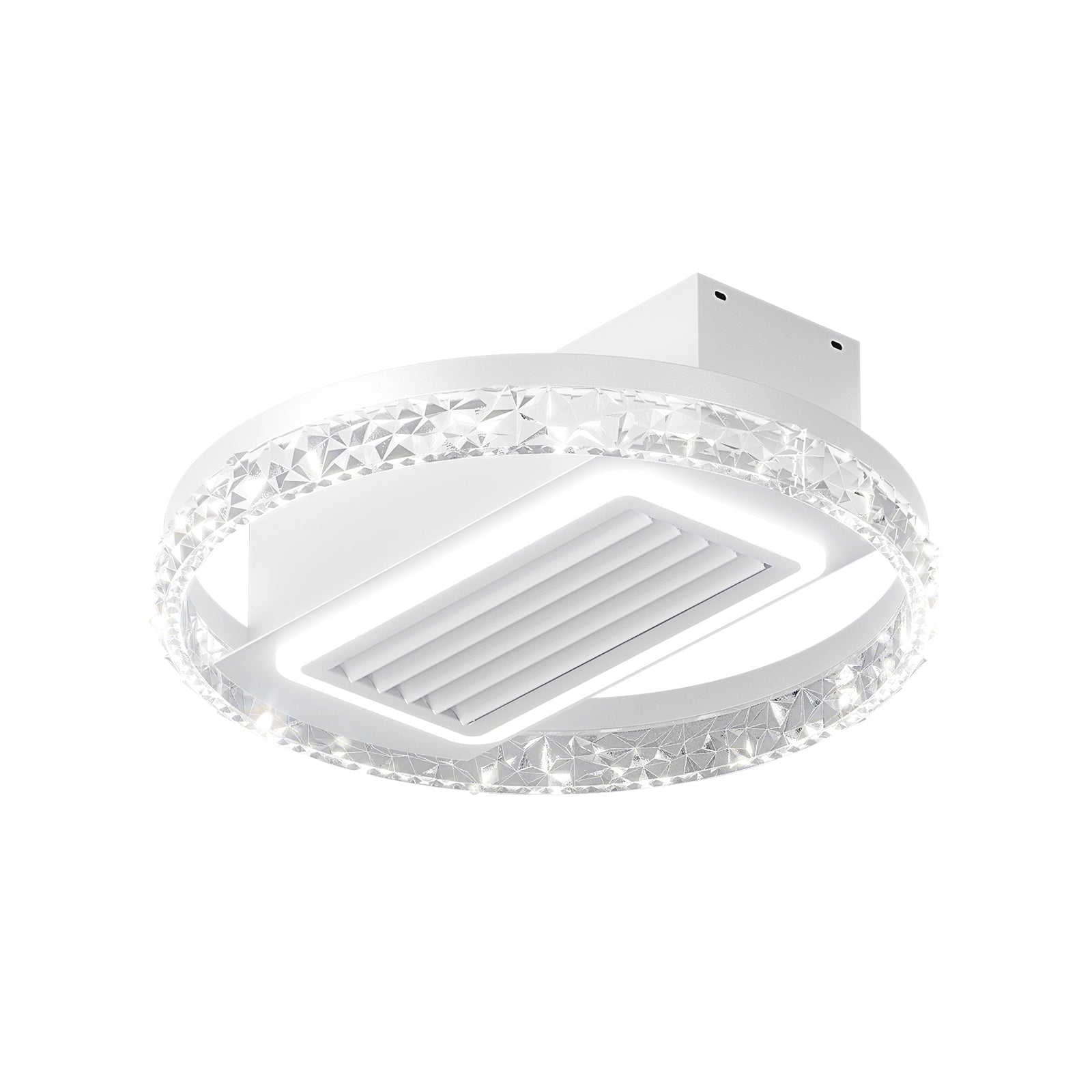 20' LED Bladeless Ceiling Fan Light with Remote Control – Modern Flush Mount Ceiling Lamp with Air Circulation and Adjustable Brightness for Living Room, Dining Room, or Bedroom - 1st Choice Furniture Direct