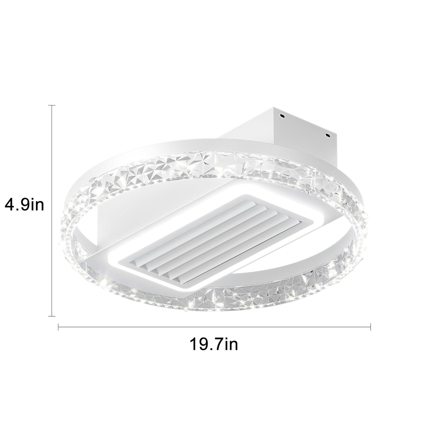 20' LED Bladeless Ceiling Fan Light with Remote Control – Modern Flush Mount Ceiling Lamp with Air Circulation and Adjustable Brightness for Living Room, Dining Room, or Bedroom - 1st Choice Furniture Direct