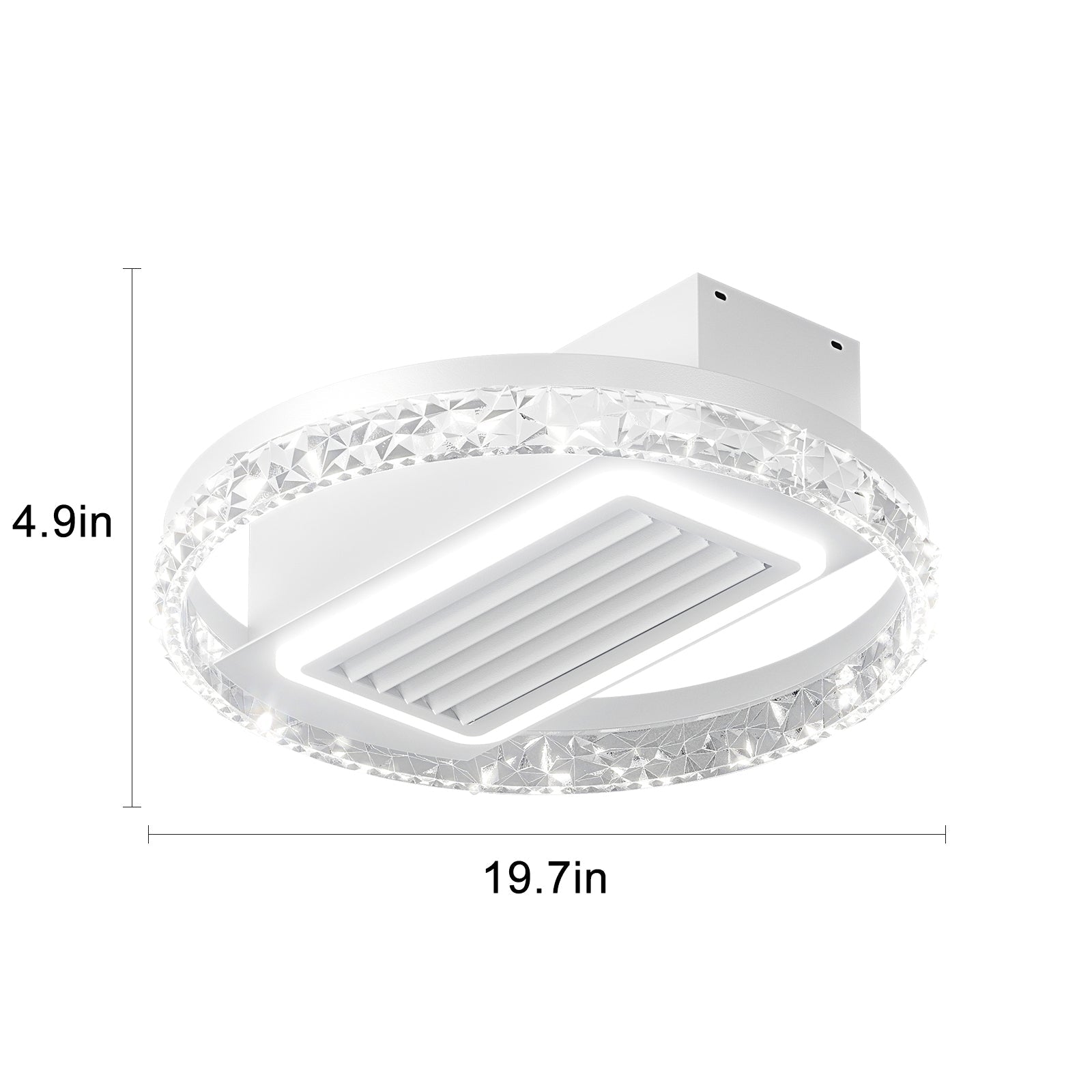 20' LED Bladeless Ceiling Fan Light with Remote Control – Modern Flush Mount Ceiling Lamp with Air Circulation and Adjustable Brightness for Living Room, Dining Room, or Bedroom - 1st Choice Furniture Direct