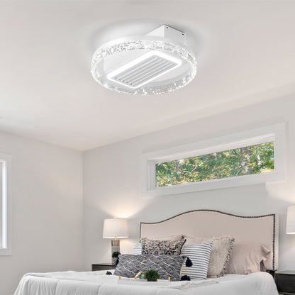 20' LED Bladeless Ceiling Fan Light with Remote Control – Modern Flush Mount Ceiling Lamp with Air Circulation and Adjustable Brightness for Living Room, Dining Room, or Bedroom - 1st Choice Furniture Direct
