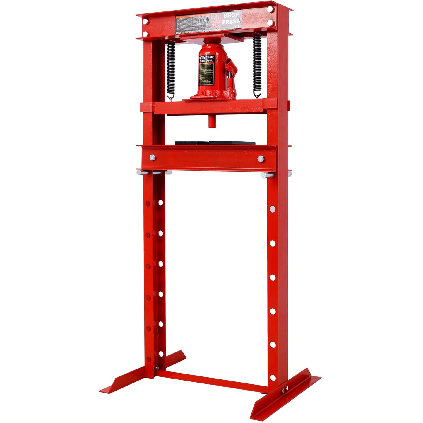 20 Ton Bottle Jack Shop Press, Bend, Straighten, or Press Parts, Install Bearings, U - Joints, Bushings, Ball Joints, and Pulleys,RED - 1st Choice Furniture Direct