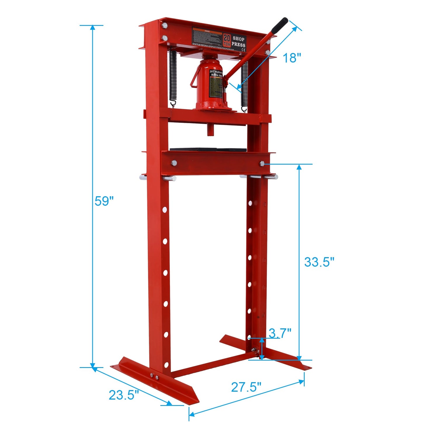 20 Ton Bottle Jack Shop Press, Bend, Straighten, or Press Parts, Install Bearings, U - Joints, Bushings, Ball Joints, and Pulleys,RED - 1st Choice Furniture Direct