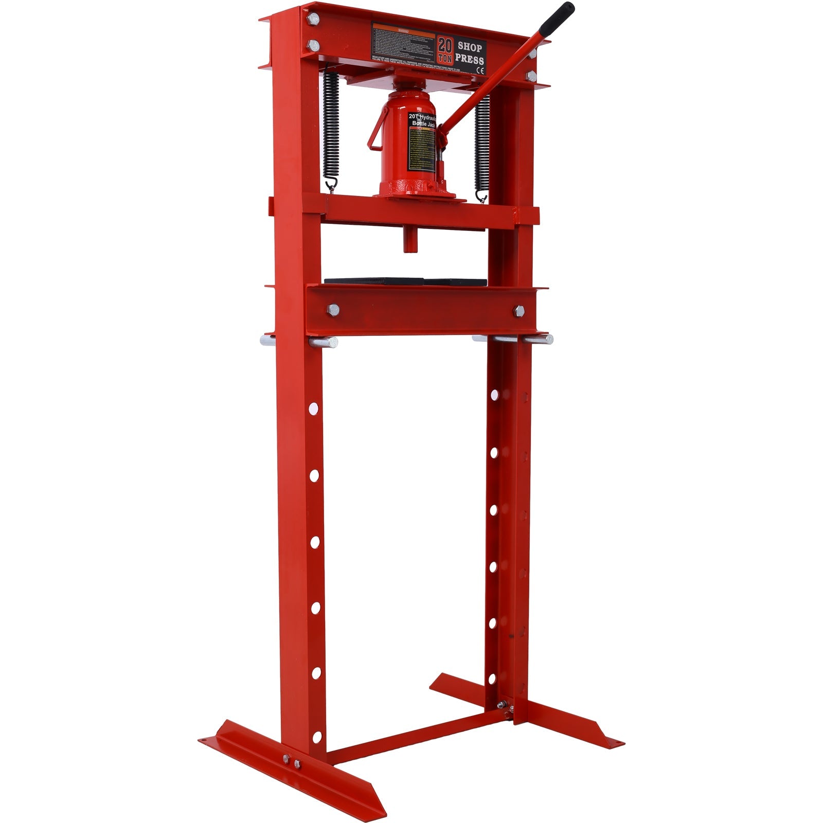 20 Ton Bottle Jack Shop Press, Bend, Straighten, or Press Parts, Install Bearings, U - Joints, Bushings, Ball Joints, and Pulleys,RED - 1st Choice Furniture Direct