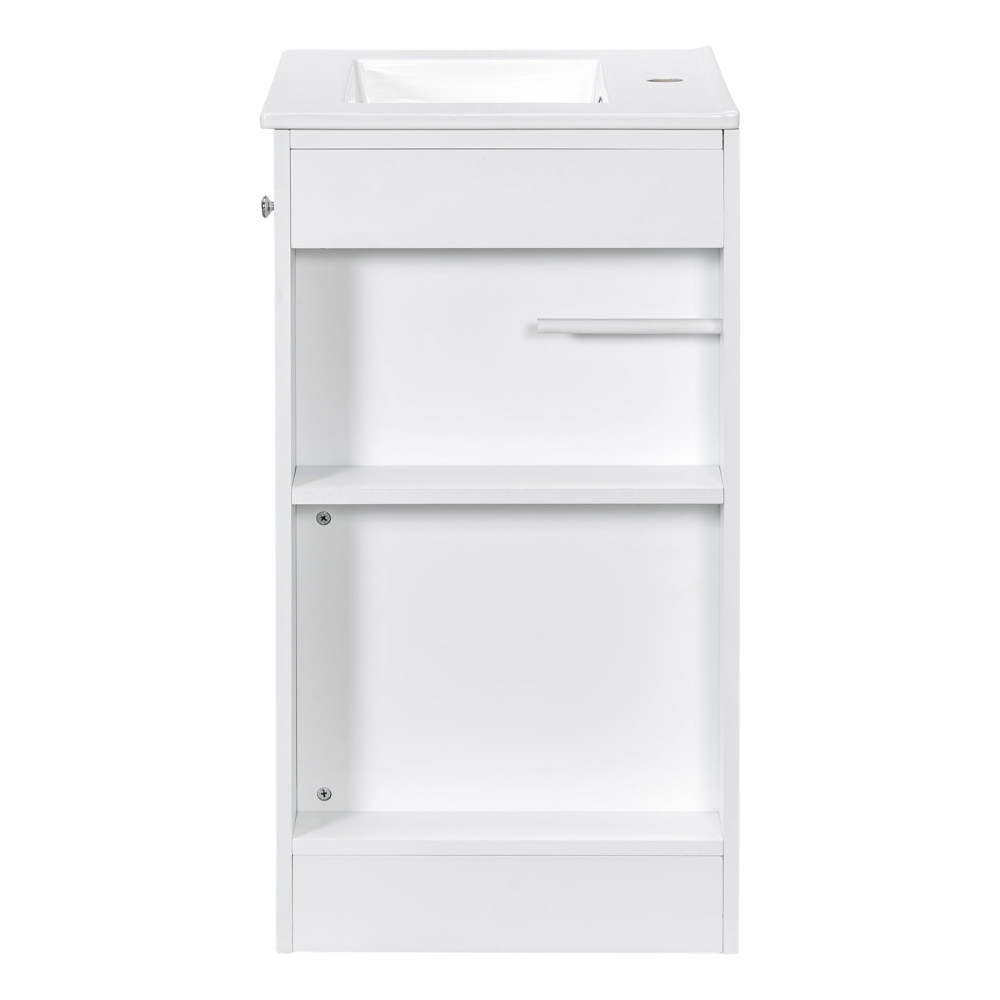 20" White Bathroom Vanity with Ceramic Sink | Freestanding Vanity - 1st Choice Furniture Direct