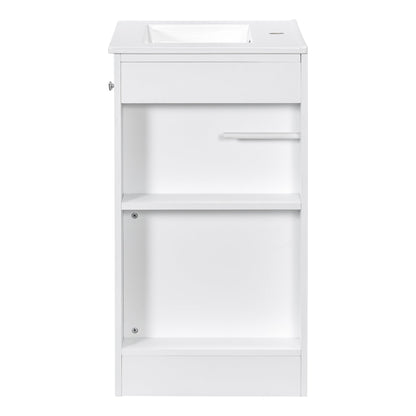 20" White Bathroom Vanity with Ceramic Sink | Freestanding Vanity - 1st Choice Furniture Direct