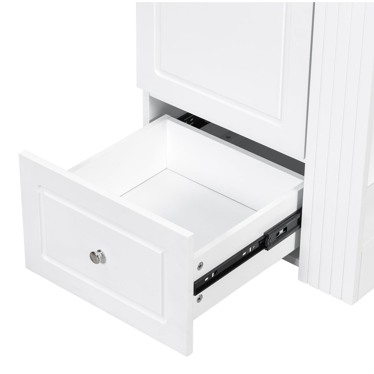 20" White Bathroom Vanity with Ceramic Sink | Freestanding Vanity - 1st Choice Furniture Direct