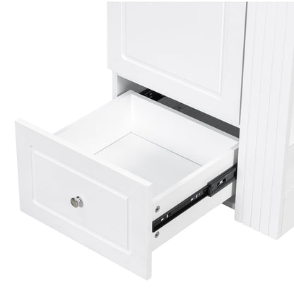20" White Bathroom Vanity with Ceramic Sink | Freestanding Vanity - 1st Choice Furniture Direct
