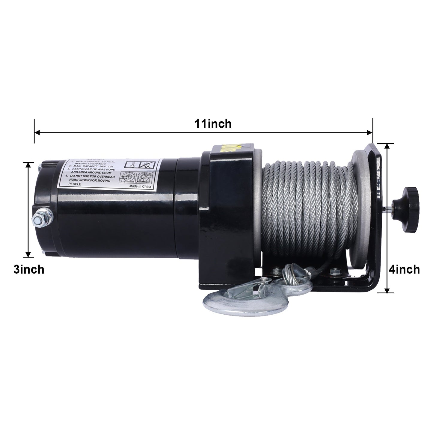 2000lb 12V ATV/UTV Electric Winch, Off - Road Waterproof Steel Cable Winch for ATV UTV Towing Trailer Winch - 1st Choice Furniture Direct