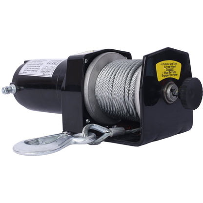 2000lb 12V ATV/UTV Electric Winch, Off - Road Waterproof Steel Cable Winch for ATV UTV Towing Trailer Winch - 1st Choice Furniture Direct