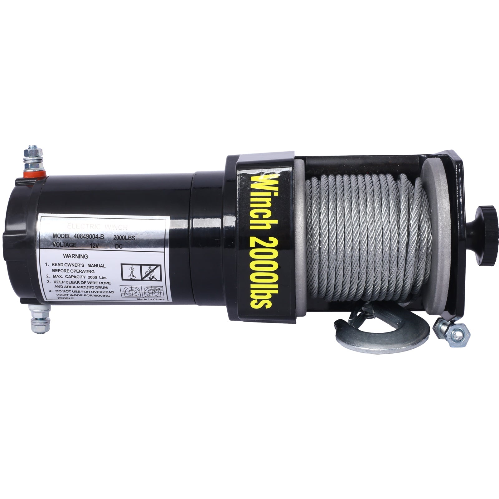 2000lb 12V ATV/UTV Electric Winch, Off - Road Waterproof Steel Cable Winch for ATV UTV Towing Trailer Winch - 1st Choice Furniture Direct