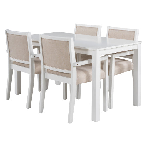 1st Choice Timeless Elegance: 5-Piece Dining Table Set with Upholstered Arm Chairs