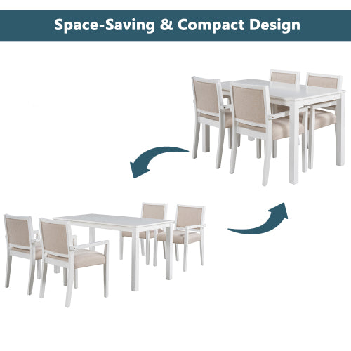 1st Choice Timeless Elegance: 5-Piece Dining Table Set with Upholstered Arm Chairs