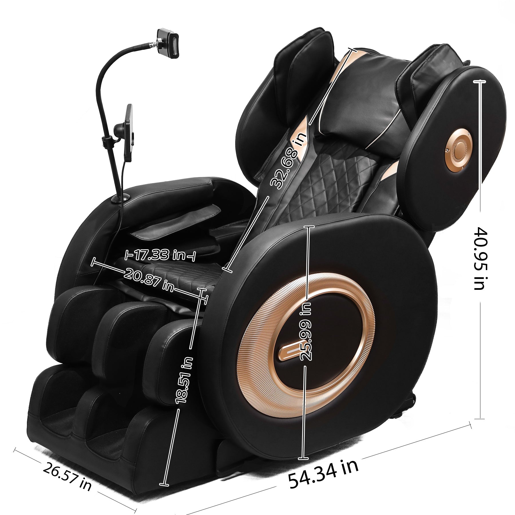 2025 Black Automatic Massage Chair Recliner with Zero Gravity and Full Body Air Pressure - 1st Choice Furniture Direct