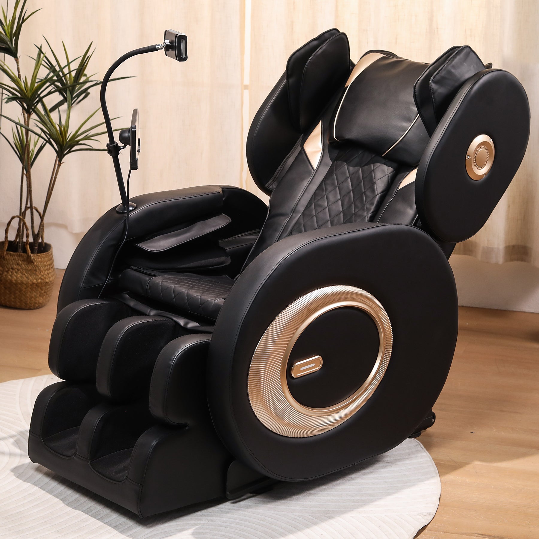2025 Black Automatic Massage Chair Recliner with Zero Gravity and Full Body Air Pressure - 1st Choice Furniture Direct