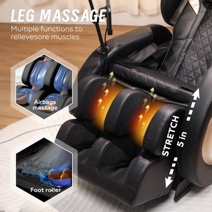 2025 Black Automatic Massage Chair Recliner with Zero Gravity and Full Body Air Pressure - 1st Choice Furniture Direct