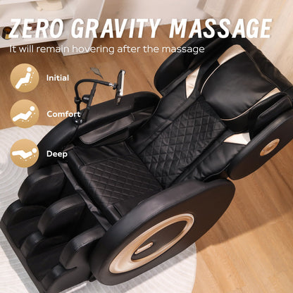 2025 Black Automatic Massage Chair Recliner with Zero Gravity and Full Body Air Pressure - 1st Choice Furniture Direct