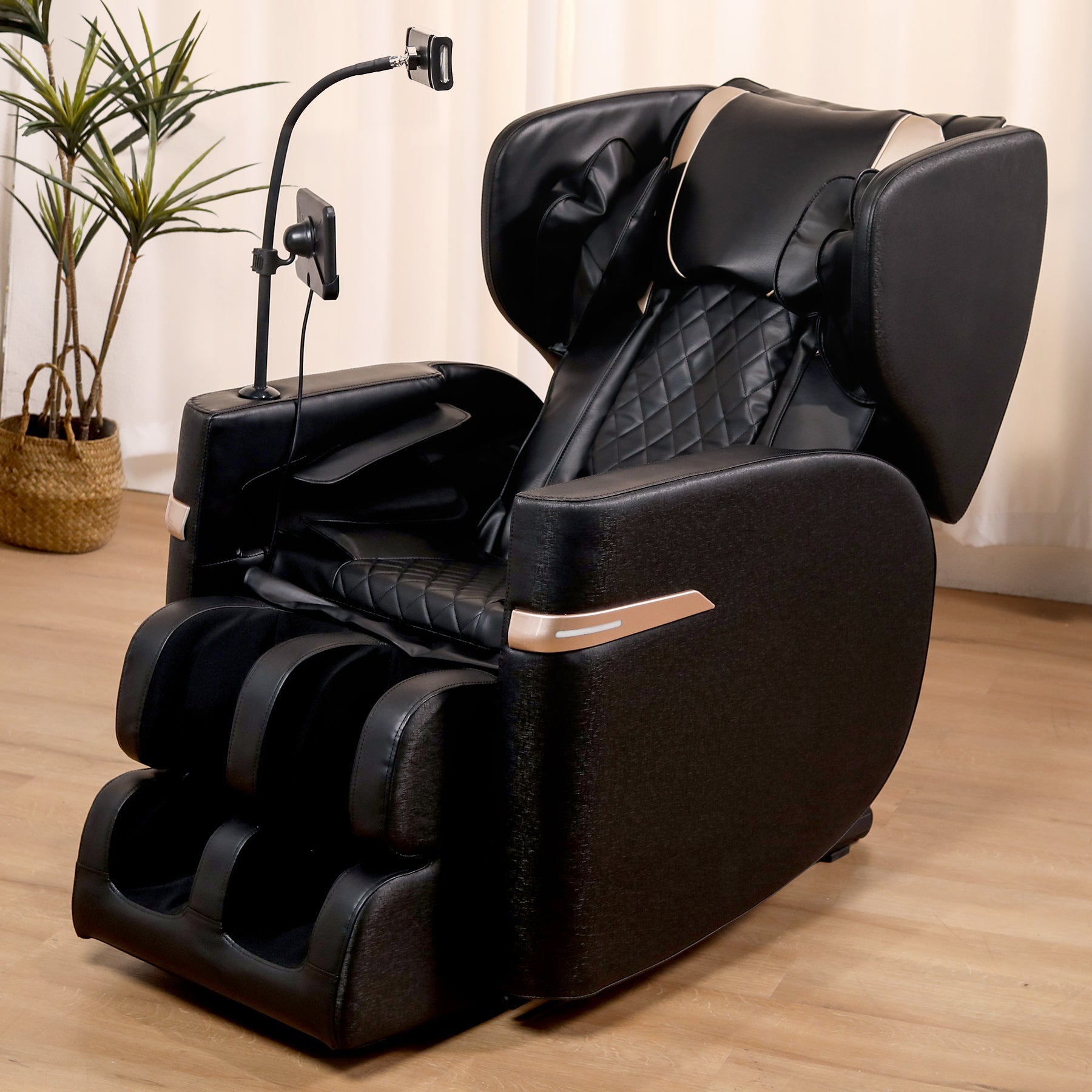 2025 Massage Chair Recliner with Zero Gravity and Full Body Air Pressure in Black PU Leather - 1st Choice Furniture Direct