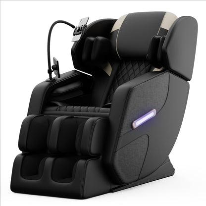 2025 Massage Chair Recliner with Zero Gravity, Full Body Air Pressure, Black, PU Leather - 1st Choice Furniture Direct