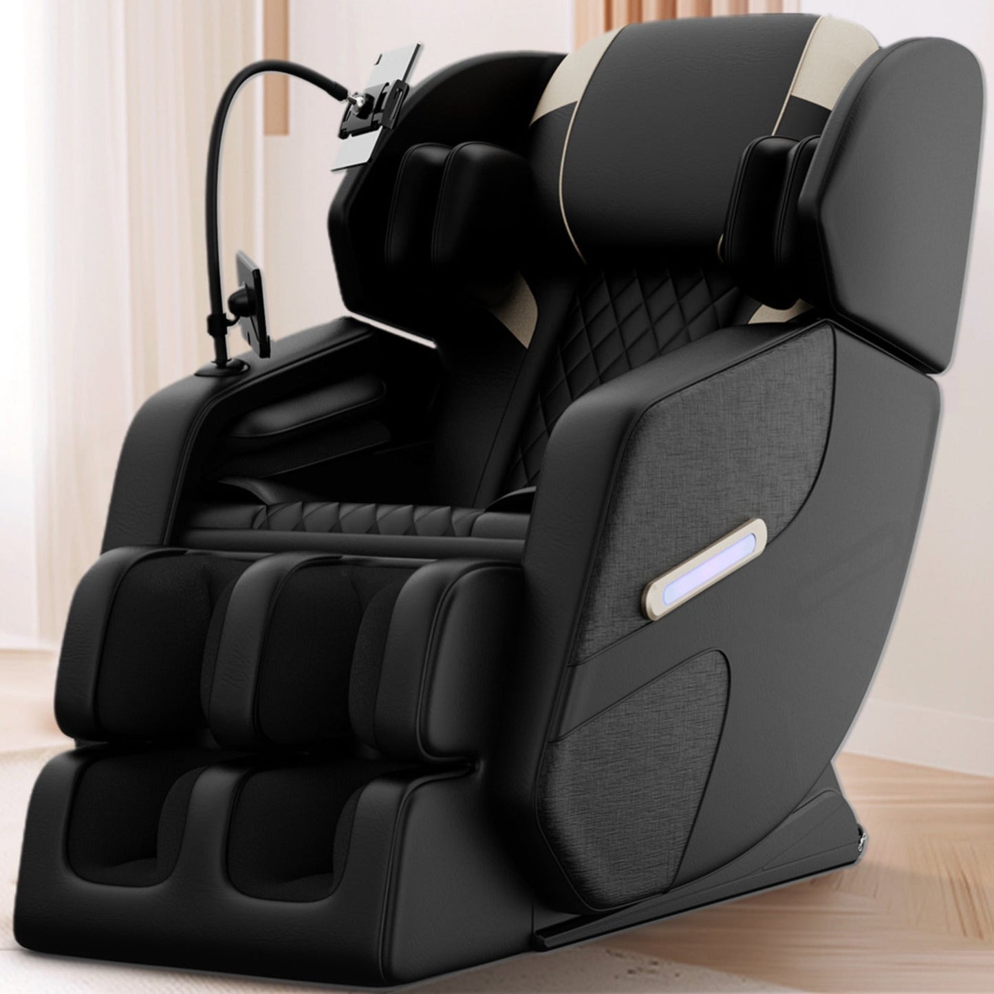 2025 Massage Chair Recliner with Zero Gravity, Full Body Air Pressure, Black, PU Leather - 1st Choice Furniture Direct