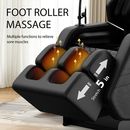 2025 Massage Chair Recliner with Zero Gravity, Full Body Air Pressure, Black, PU Leather - 1st Choice Furniture Direct