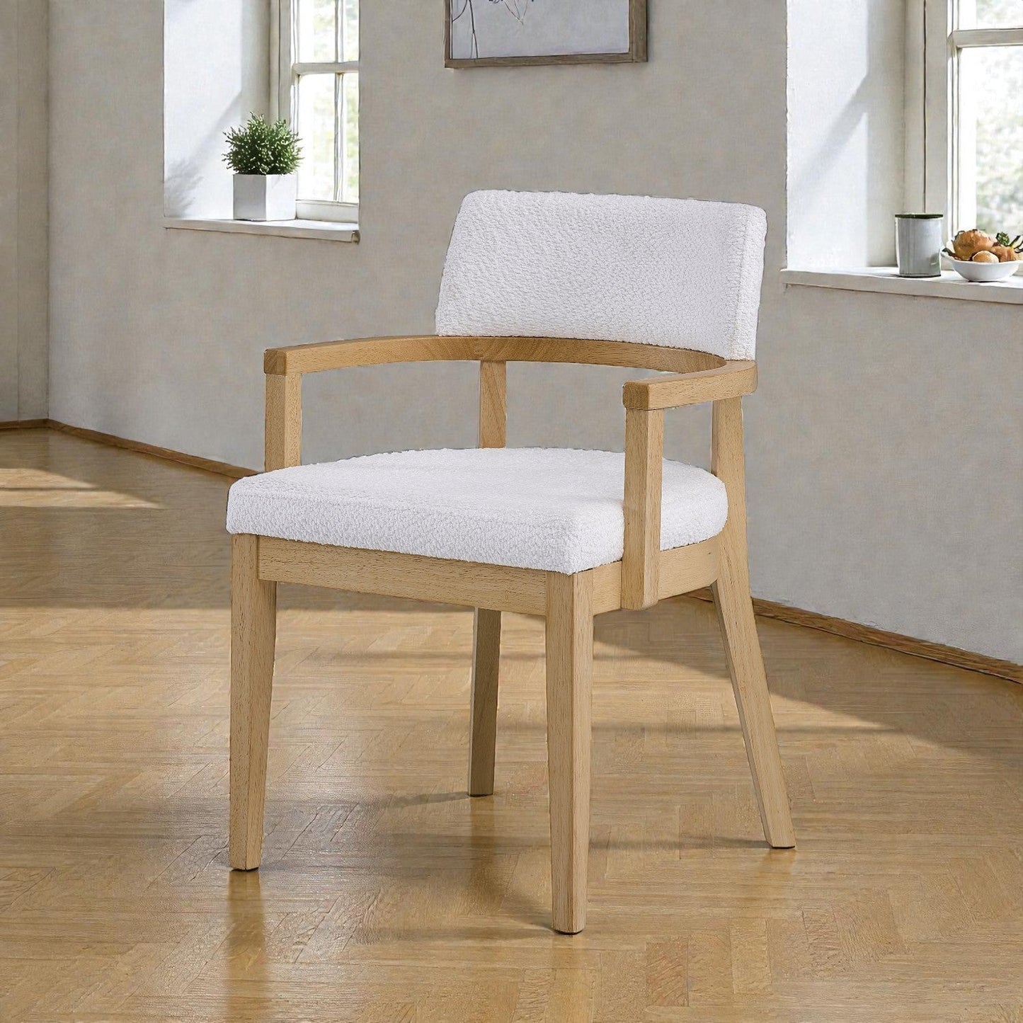 20'W Gorge Fabric & Oak Finish Arm Chair (SET-2) - 1st Choice Furniture Direct