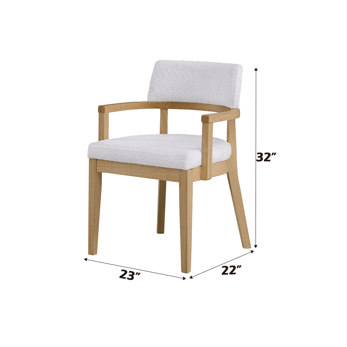 20'W Gorge Fabric & Oak Finish Arm Chair (SET-2) - 1st Choice Furniture Direct