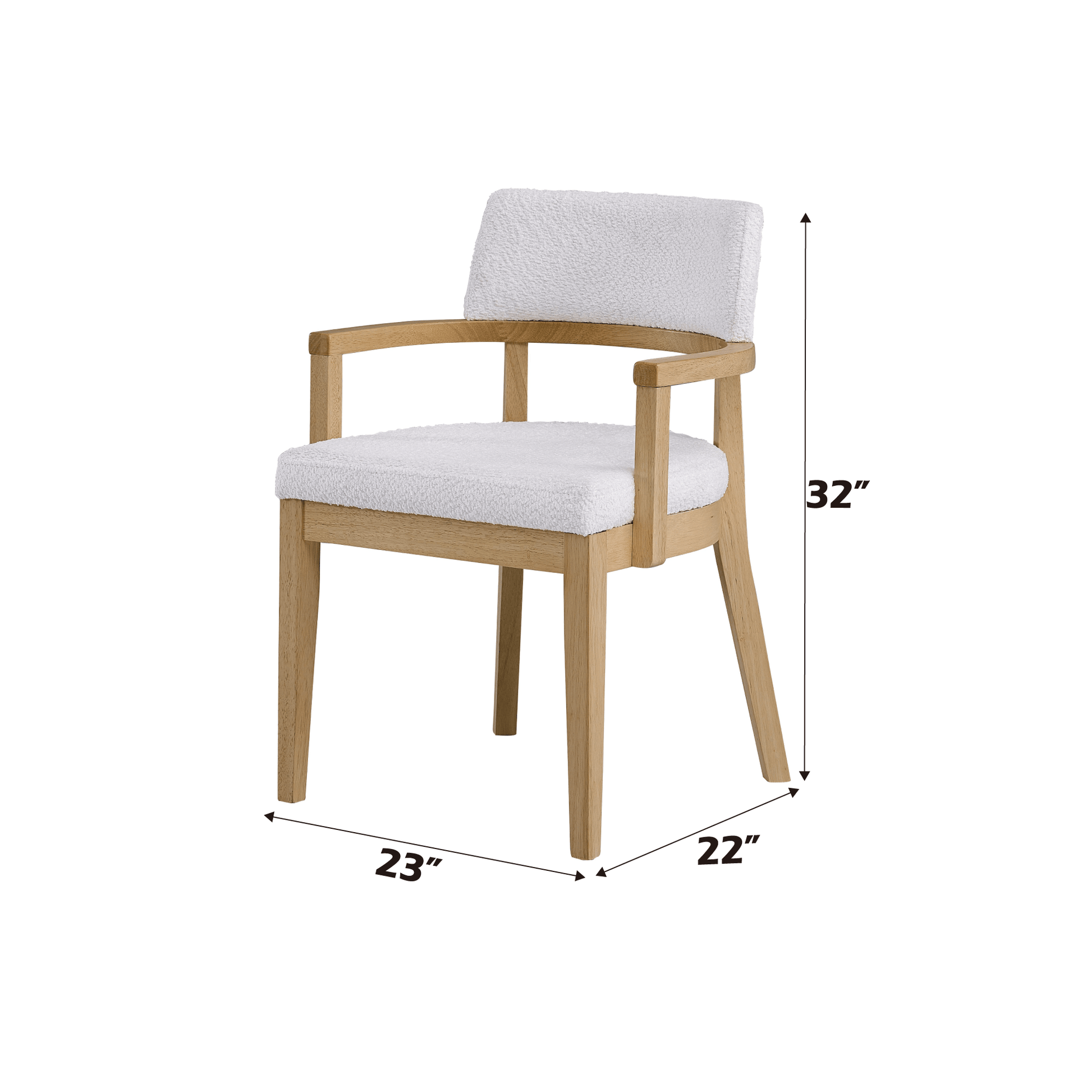 20'W Gorge Fabric & Oak Finish Arm Chair (SET-2) - 1st Choice Furniture Direct