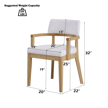 20'W Gorge Fabric & Oak Finish Arm Chair (SET-2) - 1st Choice Furniture Direct