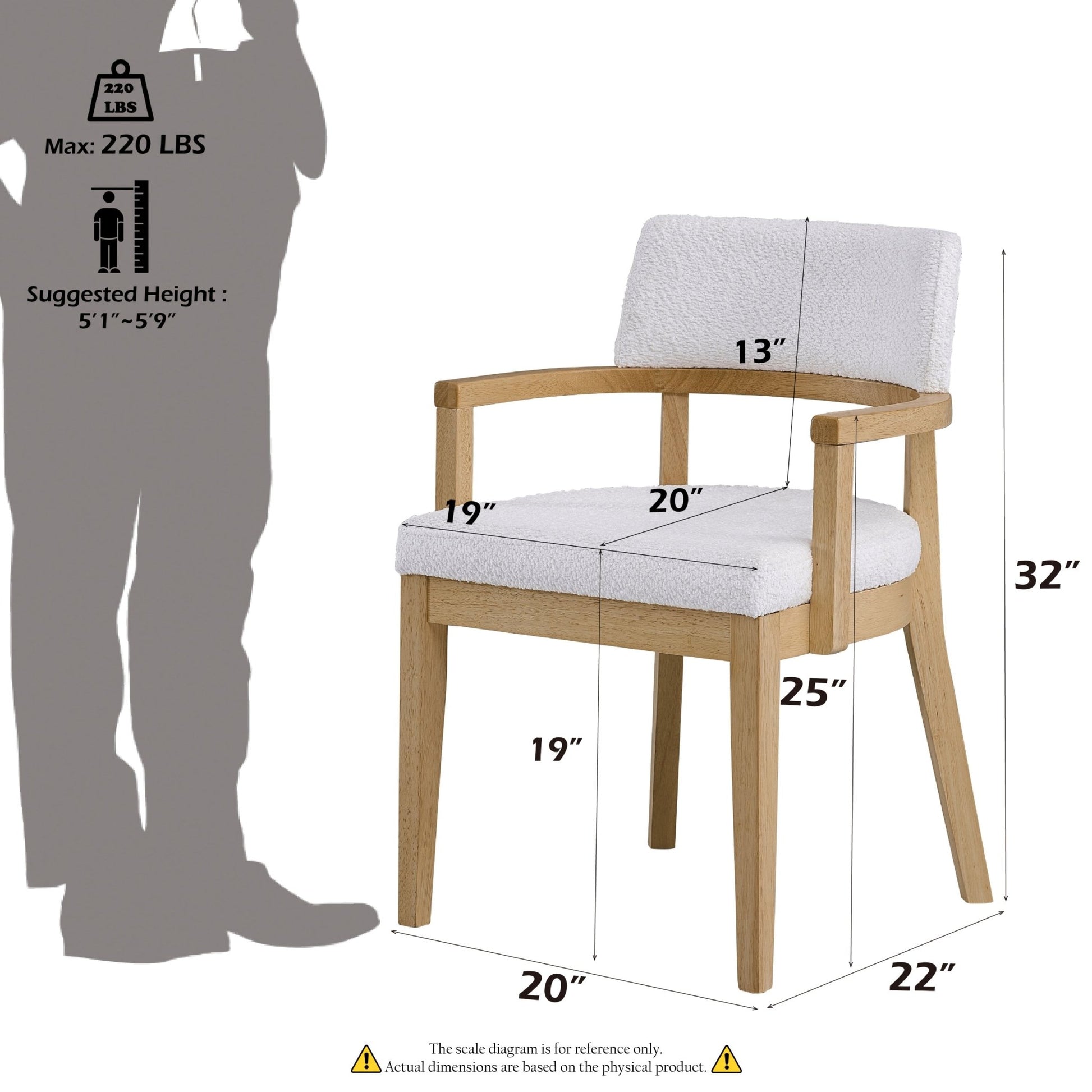 20'W Gorge Fabric & Oak Finish Arm Chair (SET-2) - 1st Choice Furniture Direct