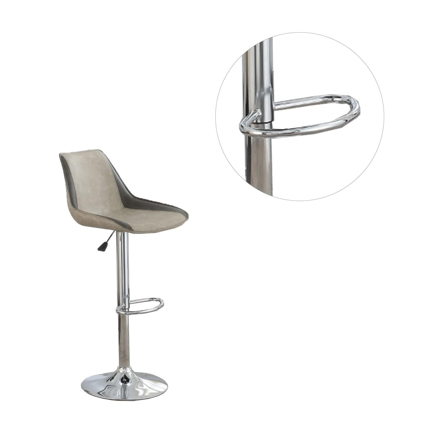 1st Choice Luxurious Adjustable Bar Stools in Light Grey | Contemporary & Modern