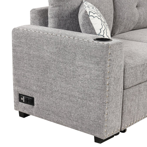 1st Choice Reversible Sectional Pull-Out Sofa Bed L-Shaped Corner Sofa Couch