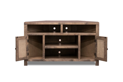 1st Choice Rustic Alder Wood Entertainment Console for Elegant Homes