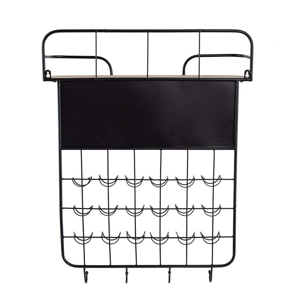 22.8x5.5x28.7' Black Floating Coffee Bar Shelf with Coffee Pod Holder, Hooks and Storage Shelf - 1st Choice Furniture Direct
